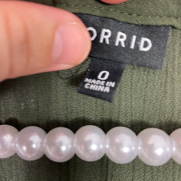 Torrid olive button front gauze skater dress - Picture 5 of 9